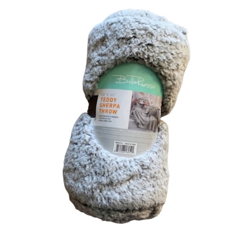 Bella Russo Teddy Sherpa Throw Blanket 50”x60”